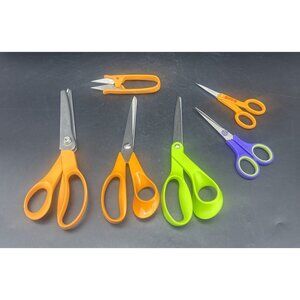 Fiskars Scissors & Pinking Shears Stainless Steel Blades Lot Of 6